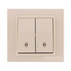 Фото ABB Zena 609-010300-211 Выключатель двухклавишный (10 А, под рамку, проходная, с/у, кремовый)
