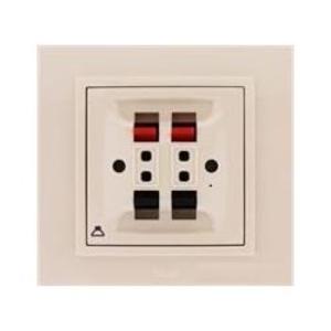 Фото ABB Zena 609-010300-241 Розетка акустическая Hi-Fi (2-ая, под рамку, кремовый)