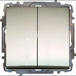 Фото ABB Zena 609-011400-202 Выключатель двухклавишный (10 А, под рамку, с/у, титан)