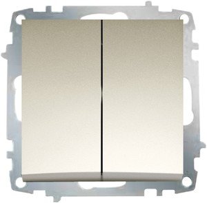 Фото ABB Zena 609-011400-211 Выключатель двухклавишный (10 А, под рамку, проходная, с/у, титан)