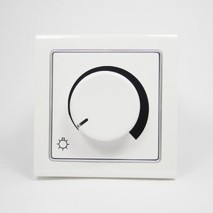 Фото ABB Zena 609-013000-192 Светорегулятор поворотный (800 Вт, под рамку, подсветка, с/у, черный)