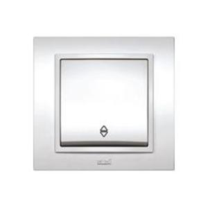 Фото ABB Zena 500-010200-210 Выключатель одноклавишный (10 А, в сборе, подсветка, с/у, белый)