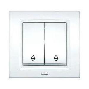 Фото ABB Zena 500-010200-211 Выключатель двухклавишный (10 А, в сборе, проходная, с/у, белый)