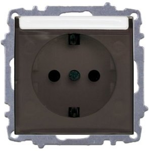 Фото ABB Zena 500-010200-218 Розетка (10 А, в сборе, крышка, с/у, з/к, белый)
