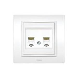 Фото ABB Zena 500-010200-241 Розетка акустическая Hi-Fi (2-ая, в сборе, белый)