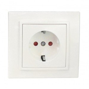 Фото ABB Zena 500-010200-243 Розетка (10 А, в сборе, шторки, с/у, з/к, белый)