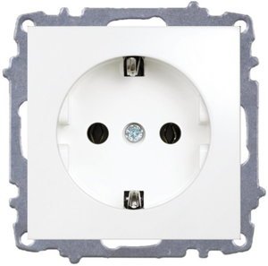 Фото ABB Zena 500-010200-217 Розетка (10 А, в сборе, с/у, з/к, белый)