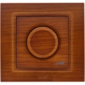Фото ABB Zena 500-012800-192 Светорегулятор поворотный (800 Вт, в сборе, подсветка, с/у, вишня)