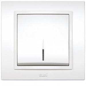 Фото ABB Zena 500-012500-201 Выключатель одноклавишный (10 А, в сборе, подсветка, с/у, жемчужный)
