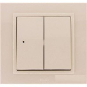 Фото ABB Zena 500-010300-202 Выключатель двухклавишный (10 А, в сборе, с/у, кремовый)