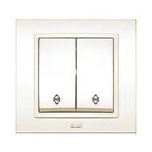 Фото ABB Zena 500-010300-211 Выключатель двухклавишный (10 А, в сборе, проходная, с/у, кремовый)