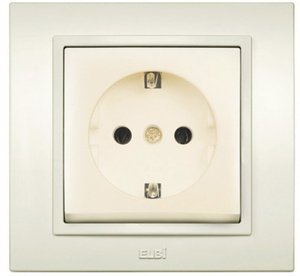 Фото ABB Zena 500-010300-215 Розетка (10 А, в сборе, с/у, без з/к, кремовый)