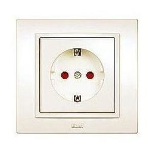 Фото ABB Zena 500-010300-243 Розетка (10 А, в сборе, шторки, с/у, з/к, кремовый)