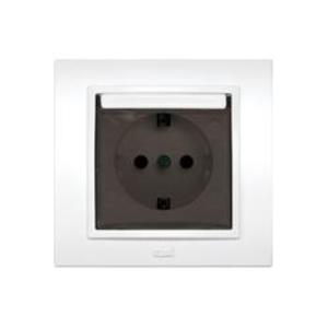 Фото ABB Zena 500-011000-218 Розетка (10 А, в сборе, крышка, с/у, з/к, платина)