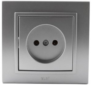 Фото ABB Zena 500-011000-215 Розетка (10 А, в сборе, с/у, без з/к, платина)