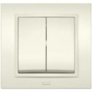 Фото ABB Zena 500-011400-202 Выключатель двухклавишный (10 А, в сборе, с/у, титан)