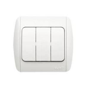 Фото ABB Zirve 501-010202-254 Выключатель трехклавишный (10 А, в сборе, с/у, белый)