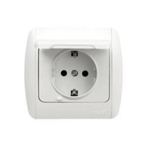 Фото ABB Zirve 501-000202-218 Розетка (10 А, скрытая установка, з/к, крышка, белая)
