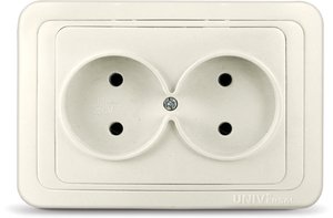 Фото ABB Zirve 501-000801-908 Розетка двойная (10 А, в сборе, скрытая установка, белая)