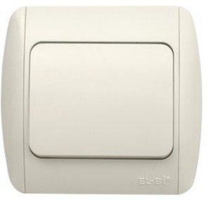 Фото ABB Zirve 501-010303-210 Выключатель одноклавишный (10 А, в сборе, проходная, подсветка, с/у, кремовый)