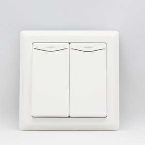Фото ABB Zirve 501-011010-202 Выключатель двухклавишный (10 А, в сборе, с/у, серый)