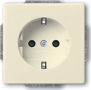 Фото ABB Zirve 501-001010-907 Розетка двойная (10 А, в сборе, с/у, з/к, платина)