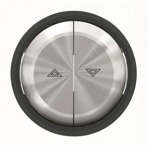 Фото ABB Sky Moon 2CLA864400A1501 Клавиша двойная для жалюзи (маркировка, хром/черное стекло)