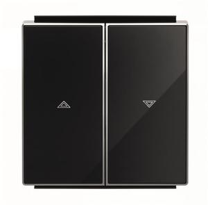 Фото ABB Sky Niessen 2CLA854400A2501 Клавиша двойная (маркировка, стекло черное)