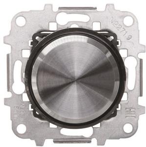 Фото ABB Sky Moon 2CLA866020A1501 Светорегулятор поворотный (2-100 Вт, под рамку, с/у, хром/черное стекло)