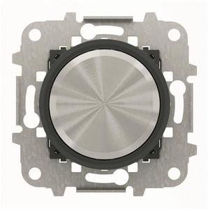 Фото ABB Sky Moon 2CLA866000A1501 Светорегулятор поворотный (500 Вт, под рамку, с/у, хром/черное стекло)