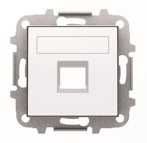 Фото ABB Sky Niessen 2CLA851810A1101 Крышка с суппортом розетки компьютерной/телефонной (RJ45/RJ12, белая)