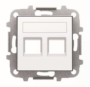Фото ABB Sky Niessen 2CLA851820A1101 Крышка с суппортом розетки компьютерной/телефонной (2хRJ45/RJ12, белая)