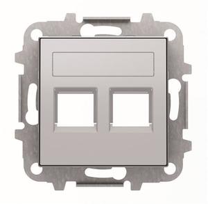 Фото ABB Sky Niessen 2CLA851820A1301 Крышка с суппортом розетки компьютерной/телефонной (2хRJ45/RJ12, серебро)