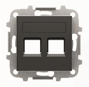 Фото ABB Sky Niessen 2CLA851820A1501 Крышка с суппортом розетки компьютерной/телефонной (2хRJ45/RJ12, черная)