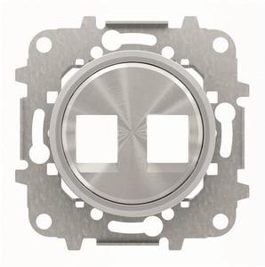 Фото ABB Sky Moon 2CLA861820A1401 Крышка розетки телефонной/компьютерной (2хRJ12/RJ45, хром)