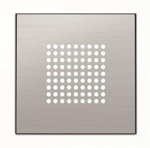 Фото ABB Sky Niessen 2CLA852900A1401 Накладка для механизма зуммера 8119, звонка 8124 и громкоговорителя 9329 (нержавеющая сталь)
