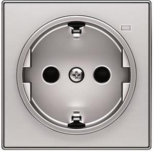 Фото ABB Sky Niessen 2CLA858880A1301 Накладка розетки SCHUKO с контрольной подсветкой (2P+E, линза, серебро)