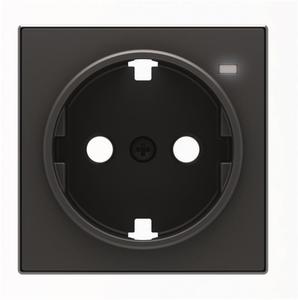 Фото ABB Sky Niessen 2CLA858880A1501 Накладка розетки SCHUKO с контрольной подсветкой (2P+E, линза, черная)