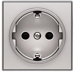 Фото ABB Sky Niessen 2CLA858800A1301 Накладка розетки SCHUKO (2P+E, серебро)
