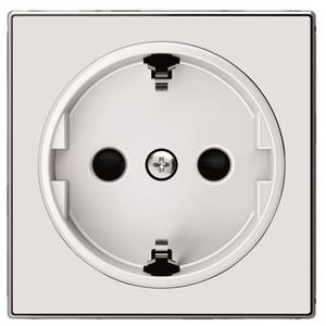 Фото ABB Sky Niessen 2CLA858800A2101 Накладка розетки SCHUKO (2P+E, белое стекло)