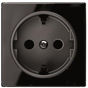Фото ABB Sky Niessen 2CLA858800A2501 Накладка розетки SCHUKO (2P+E, черное стекло)