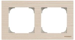 Фото ABB Sky 2CLA857200A2001 Рамка 2-постовая (дерево, белый ясень)