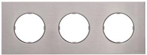 Фото ABB Sky Moon 2CLA867300A4001 Рамка 3-постовая (нержавеющая сталь)