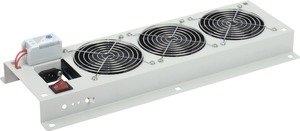 Фото IEK FM35-32M ITK Вентиляторная панель с выключателем и термостатом 3 модуля серая