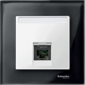Фото Schneider Electric System M MTN469819 Крышка розетки компьютерной (RJ45, шторка, поле для надписи, полярно-белая)