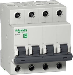 Фото Schneider Electric Easy9 EZ9F34425 Автоматический выключатель четырехполюсный 25А (4.5 кА, C)
