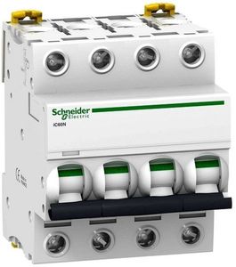 Фото Schneider Electric Acti 9 A9F75406 Автоматический выключатель четырехполюсный 6А (7.5 кА, D)
