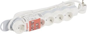 Фото Legrand 695018 "Стандарт" Удлинитель бытовой 6-местный 5 м (с/з, 16 А, 3500 Вт, возм. фиксации блока)