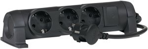 Фото Legrand 694601 "Комфорт" Сетевой фильтр 3-местный 1.5 м (с/з, 16 А, 3500 Вт, поворотный блок, черный)