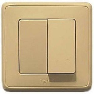 Фото Legrand Cariva 695904 Выключатель 1-клавишный (10 А, под рамку, с/у, бежевый)